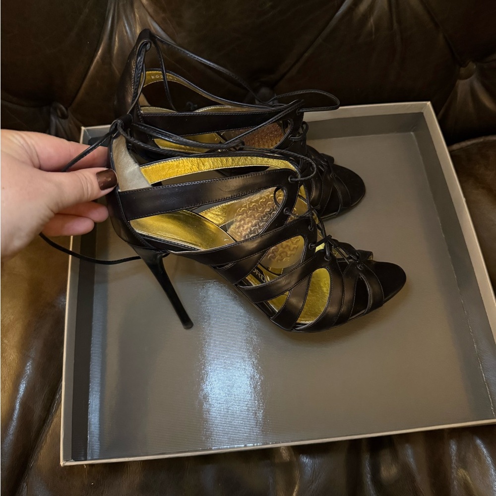 Tom Ford Black Lace-Up Heels
